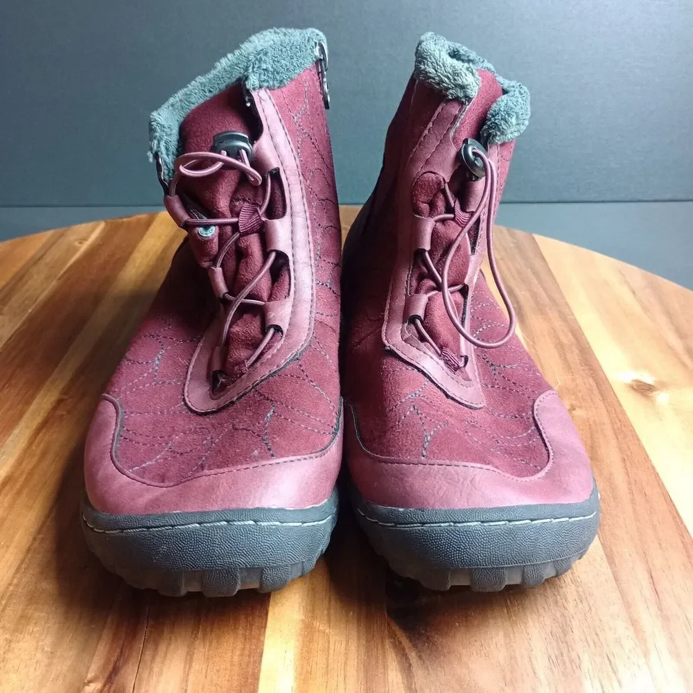 Jambu Jbu Tandee Boots Maroon Sz 8.5 Side‎ Zip Drawstring Jersey Lined Outdoor